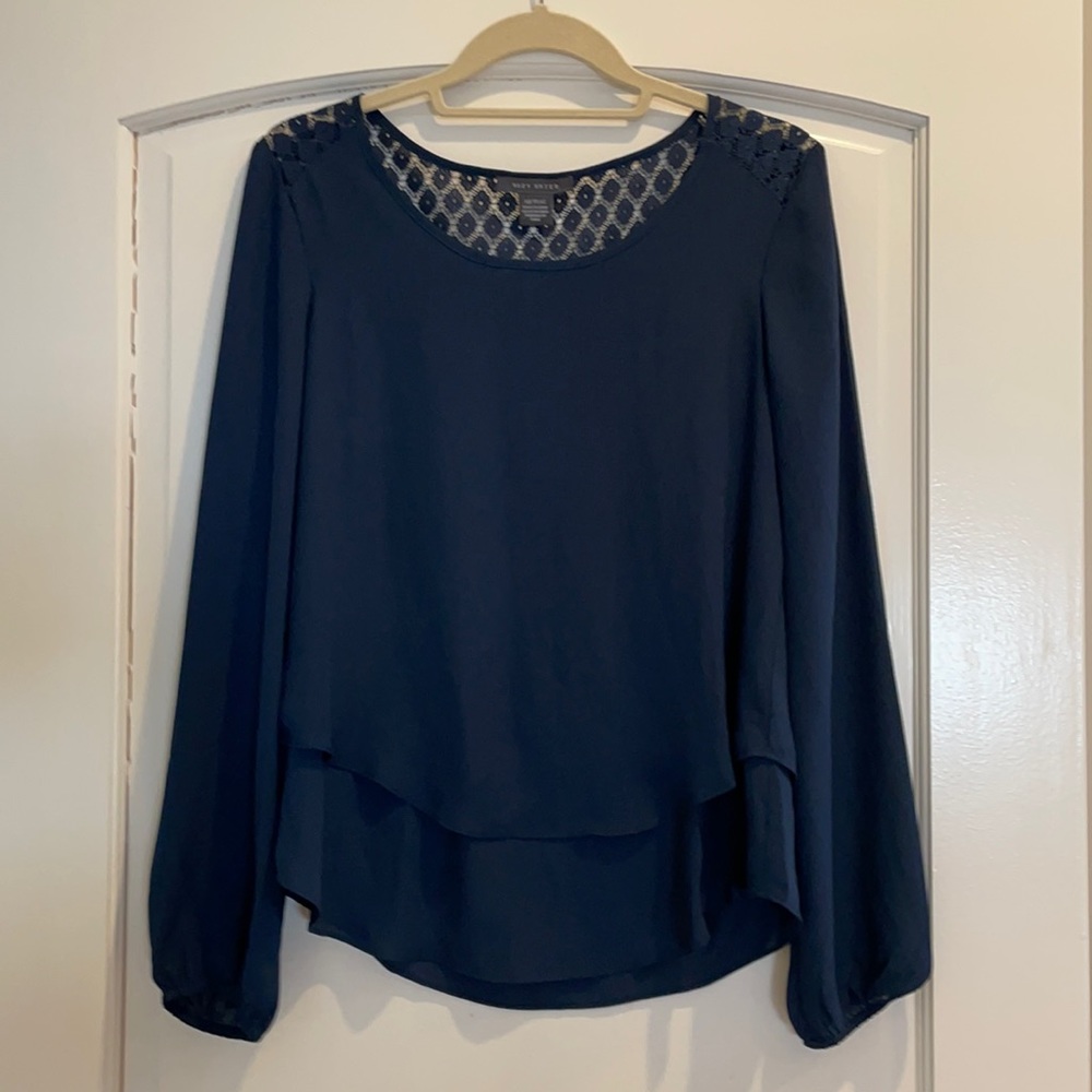 Suzy Shier Blue Layered Blouse
